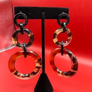 Tortoiseshell Hoop Earrings
